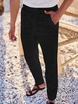 Andy | Relaxte linnen broek met trekkoord