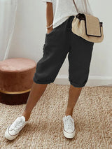 Cleo | Katoenen linnen casual shorts