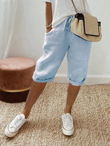 Cleo | Katoenen linnen casual shorts
