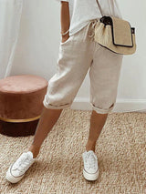 Cleo | Katoenen linnen casual shorts