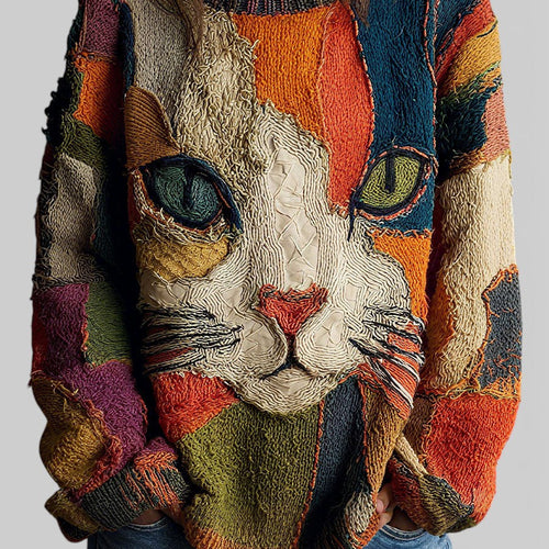 Luna | Artistieke kattenprint top