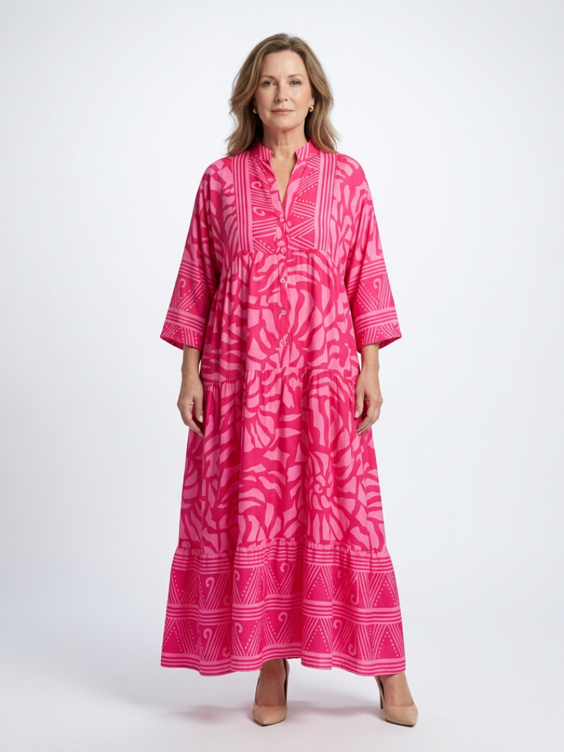 Marielle | Midi Jurk met Knopen
