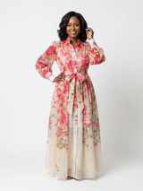 Cressida | Maxi jurk met bloemenprint en lange mouwen