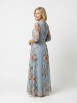 Elowen | Maxi-jurk met V-hals en bloemenmotief