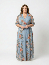 Elowen | Maxi-jurk met V-hals en bloemenmotief