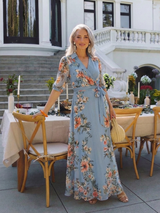Elowen | Maxi-jurk met V-hals en bloemenmotief