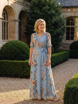 Elowen | Maxi-jurk met V-hals en bloemenmotief